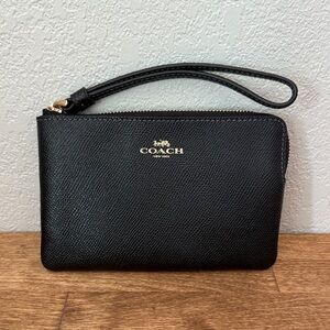Coach Black Leather Wristlet